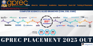 GPREC Placement 2025 Records 643 Offers; Highest CTC Up by 4.35%, 513 Students Placed